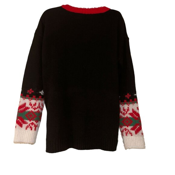 Holiday Time Christmas Sweater Womens L 12 14 Pullover Ugly Funny Santas Pub - Picture 6 of 9